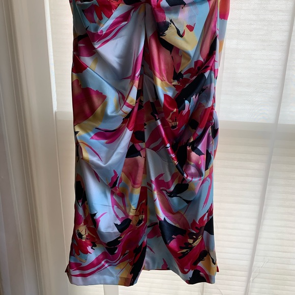 NWOT Cache Colorful Flower Ruched Dress Size 4 - Picture 6 of 8